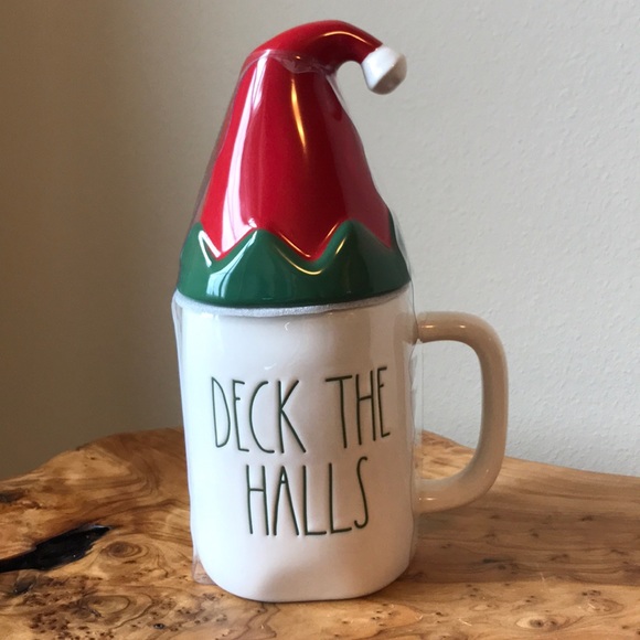 Rae Dunn Deck The Halls Mug with Topper